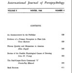 1968: International Journal of Parapsychology